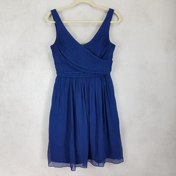 J. Crew Dresses & Skirts - NEW J Crew 6 Heidi Silk Chiffon Mini Dress in Deep Cobalt Blue NWT $228 w flaw